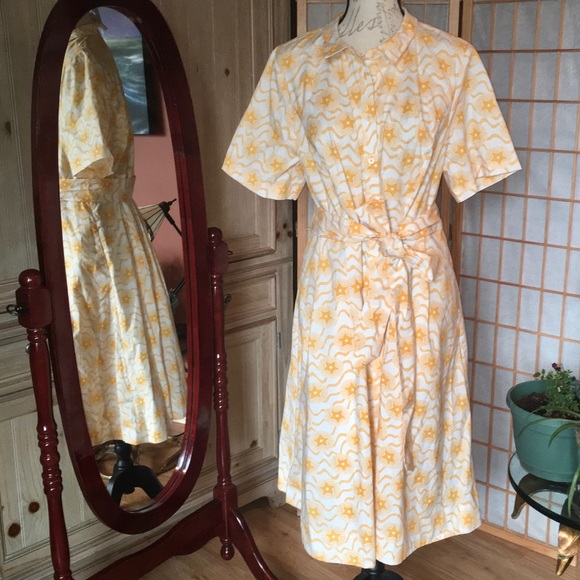 *SOLD* Boden Stars Stripes Midi Button Up Dress16R - Picture 6 of 8